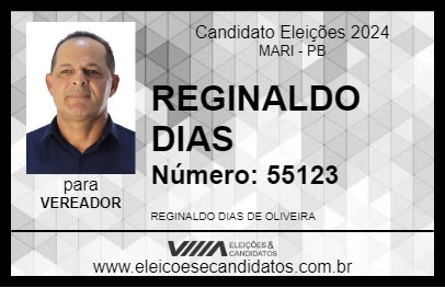 Candidato REGINALDO DIAS 2024 - MARI - Eleições