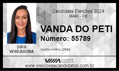 Candidato VANDA DO PETI 2024 - MARI - Eleições