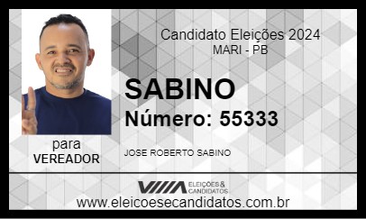 Candidato SABINO 2024 - MARI - Eleições