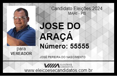 Candidato JOSE DO ARAÇÁ 2024 - MARI - Eleições