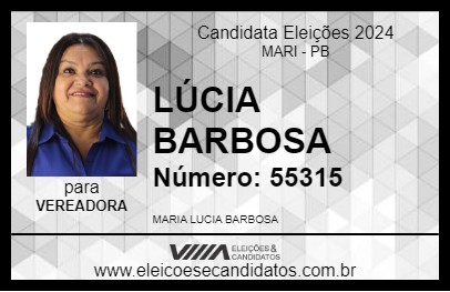 Candidato LÚCIA BARBOSA 2024 - MARI - Eleições