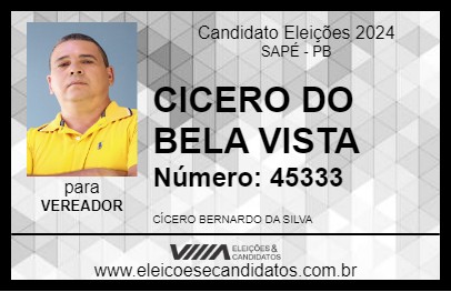 Candidato CICERO DO BELA VISTA 2024 - SAPÉ - Eleições