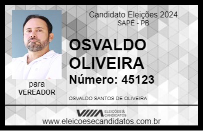 Candidato OSVALDO OLIVEIRA 2024 - SAPÉ - Eleições