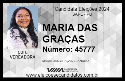 Candidato MARIA DAS GRAÇAS 2024 - SAPÉ - Eleições