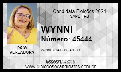 Candidato WYNNI 2024 - SAPÉ - Eleições