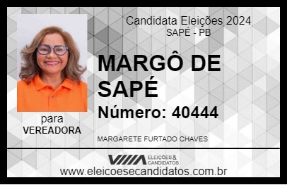 Candidato MARGÔ DE SAPÉ 2024 - SAPÉ - Eleições