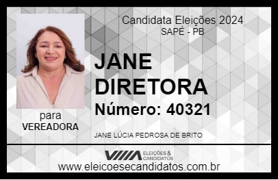 Candidato JANE DIRETORA 2024 - SAPÉ - Eleições