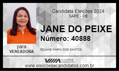 Candidato JANE DO PEIXE 2024 - SAPÉ - Eleições