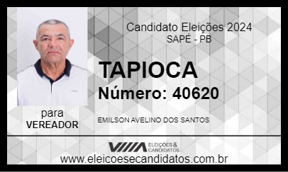 Candidato TAPIOCA 2024 - SAPÉ - Eleições