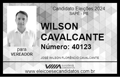 Candidato WILSON CAVALCANTE 2024 - SAPÉ - Eleições