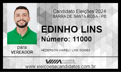 Candidato EDINHO LINS 2024 - BARRA DE SANTA ROSA - Eleições