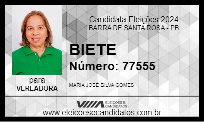 Candidato BIETE 2024 - BARRA DE SANTA ROSA - Eleições