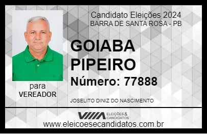 Candidato GOIABA PIPEIRO 2024 - BARRA DE SANTA ROSA - Eleições