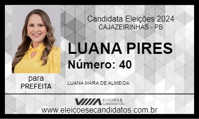 Candidato LUANA PIRES 2024 - CAJAZEIRINHAS - Eleições