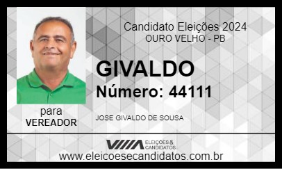 Candidato GIVALDO  2024 - OURO VELHO - Eleições