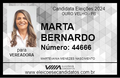 Candidato MARTA BERNARDO 2024 - OURO VELHO - Eleições