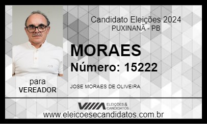 Candidato MORAES 2024 - PUXINANÃ - Eleições