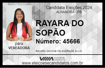 Candidato RAYARA DO SOPÃO 2024 - ALHANDRA - Eleições