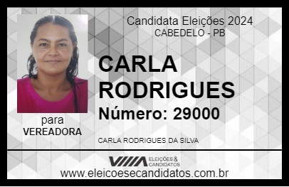 Candidato CARLA RODRIGUES 2024 - CABEDELO - Eleições