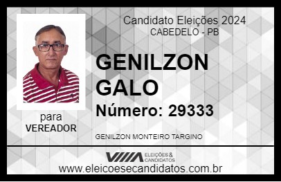 Candidato GENILZON GALO 2024 - CABEDELO - Eleições