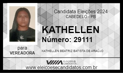 Candidato KATHELLEN 2024 - CABEDELO - Eleições