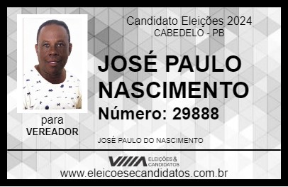 Candidato JOSÉ PAULO NASCIMENTO 2024 - CABEDELO - Eleições