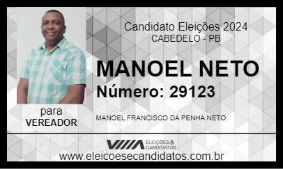 Candidato MANOEL NETO 2024 - CABEDELO - Eleições