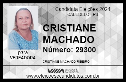 Candidato CRISTIANE MACHADO 2024 - CABEDELO - Eleições