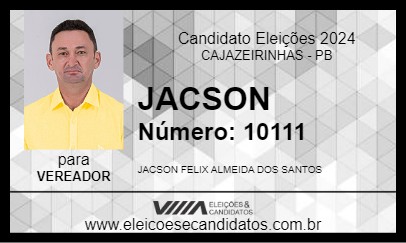 Candidato JACSON 2024 - CAJAZEIRINHAS - Eleições