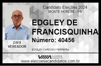 Candidato EDGLEY DE FRANCISQUINHA 2024 - MONTE HOREBE - Eleições