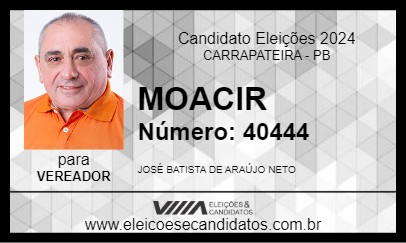 Candidato MOACIR 2024 - CARRAPATEIRA - Eleições