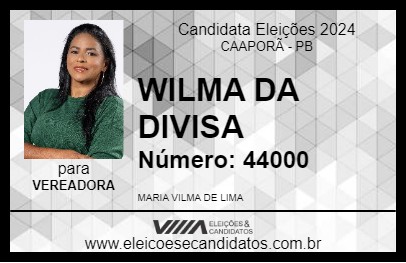 Candidato WILMA DA DIVISA 2024 - CAAPORÃ - Eleições