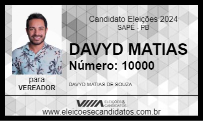 Candidato DAVYD MATIAS 2024 - SAPÉ - Eleições