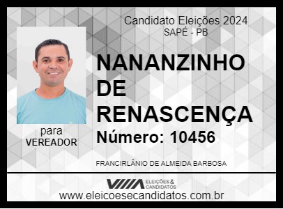 Candidato NANANZINHO DE RENASCENÇA 2024 - SAPÉ - Eleições