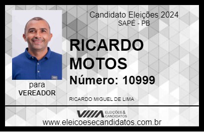 Candidato RICARDO MOTOS 2024 - SAPÉ - Eleições