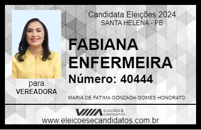 Candidato FABIANA ENFERMEIRA 2024 - SANTA HELENA - Eleições