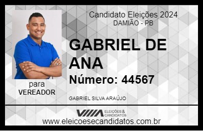 Candidato GABRIEL DE ANA 2024 - DAMIÃO - Eleições