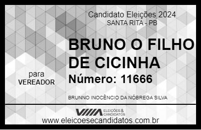 Candidato BRUNO O FILHO DE CICINHA 2024 - SANTA RITA - Eleições