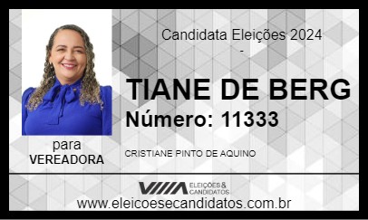 Candidato TIANE DE BERG 2024 - SANTA RITA - Eleições