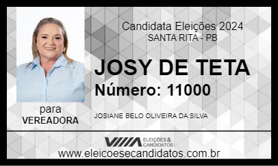 Candidato JOSY DE TETA 2024 - SANTA RITA - Eleições