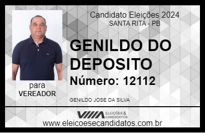 Candidato GENILDO DO DEPOSITO 2024 - SANTA RITA - Eleições