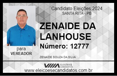 Candidato ZENAIDE DA LANHOUSE 2024 - SANTA RITA - Eleições