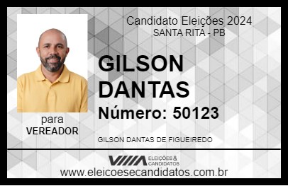 Candidato GILSON DANTAS 2024 - SANTA RITA - Eleições