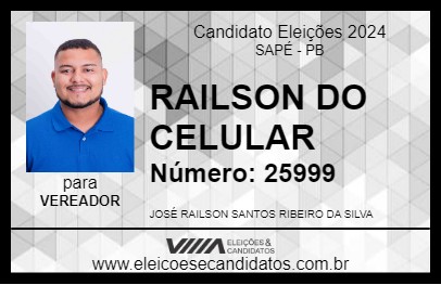 Candidato RAILSON DO CELULAR 2024 - SAPÉ - Eleições