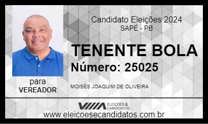 Candidato TENENTE BOLA 2024 - SAPÉ - Eleições