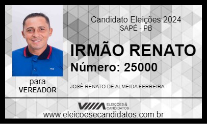 Candidato IRMÃO RENATO 2024 - SAPÉ - Eleições