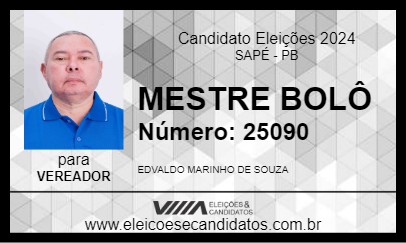 Candidato MESTRE BOLÔ 2024 - SAPÉ - Eleições