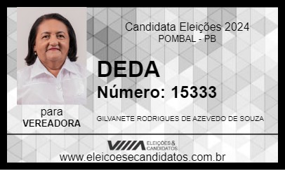 Candidato DEDA 2024 - POMBAL - Eleições