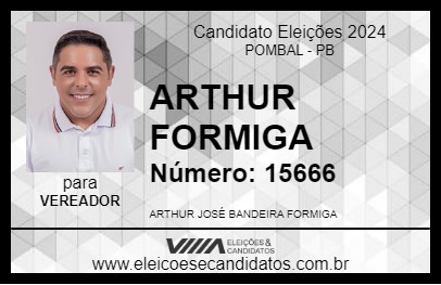 Candidato ARTHUR FORMIGA 2024 - POMBAL - Eleições