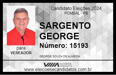 Candidato SARGENTO GEORGE 2024 - POMBAL - Eleições